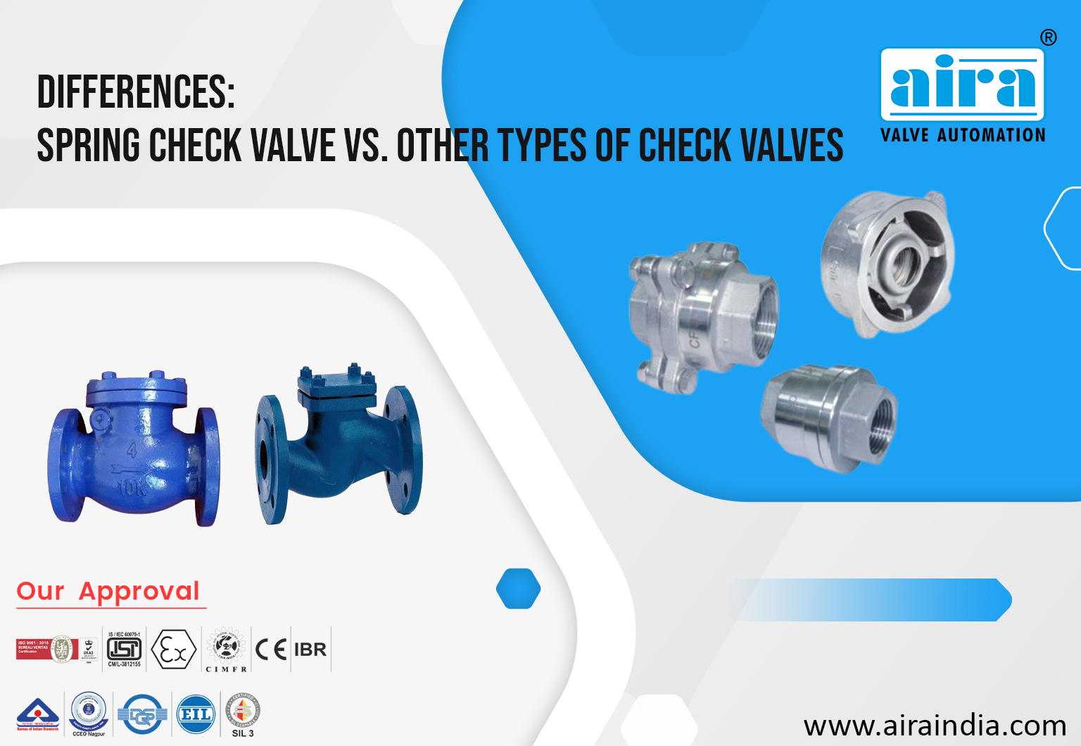 Differences: Spring Check Valve Vs. Other Types of Check Valves