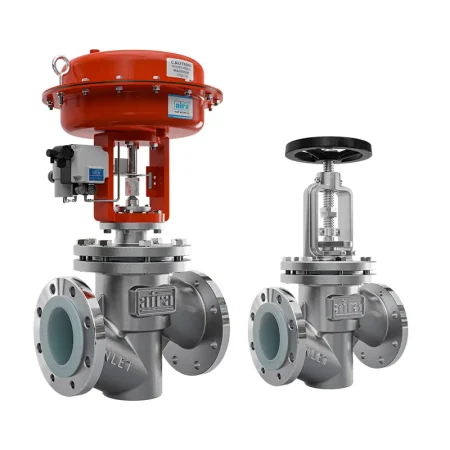 FEP-PFA Lined Flanged End Control Valve