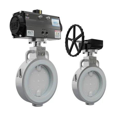 FEP-PFA Lined Wafer Type Butterfly Valve